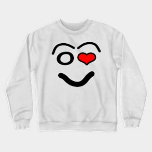 Funny love face - heart - red and black. Crewneck Sweatshirt